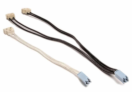 The GEN 4 1000 Bulb Connector Set includes two wiring harnesses with connectors—one with black wires, the other with white—shown on a white background and compatible with EdenPure devices.