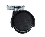 A black Individual Caster Wheel Replacement with a metal mounting bracket is shown against a white background.