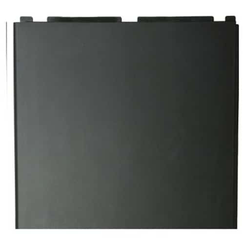 A single, flat, rectangular black roof tile with a smooth surface and interlocking edges, designed for modular installation on rooftops such as the Left Panel | EdenPURE 500 XL | WLSPL - 03-WG.