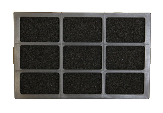 The Filter | A5153 is a rectangular black filter with a plastic grid dividing it into nine equal sections, each filled with foam or mesh material.