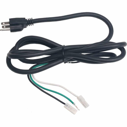 The AC Cord | YN004 | EdenPURE Copper Smart is a black power cord with a two-prong plug and three exposed, connector-tipped wires (white, green, black), displayed on a white background.