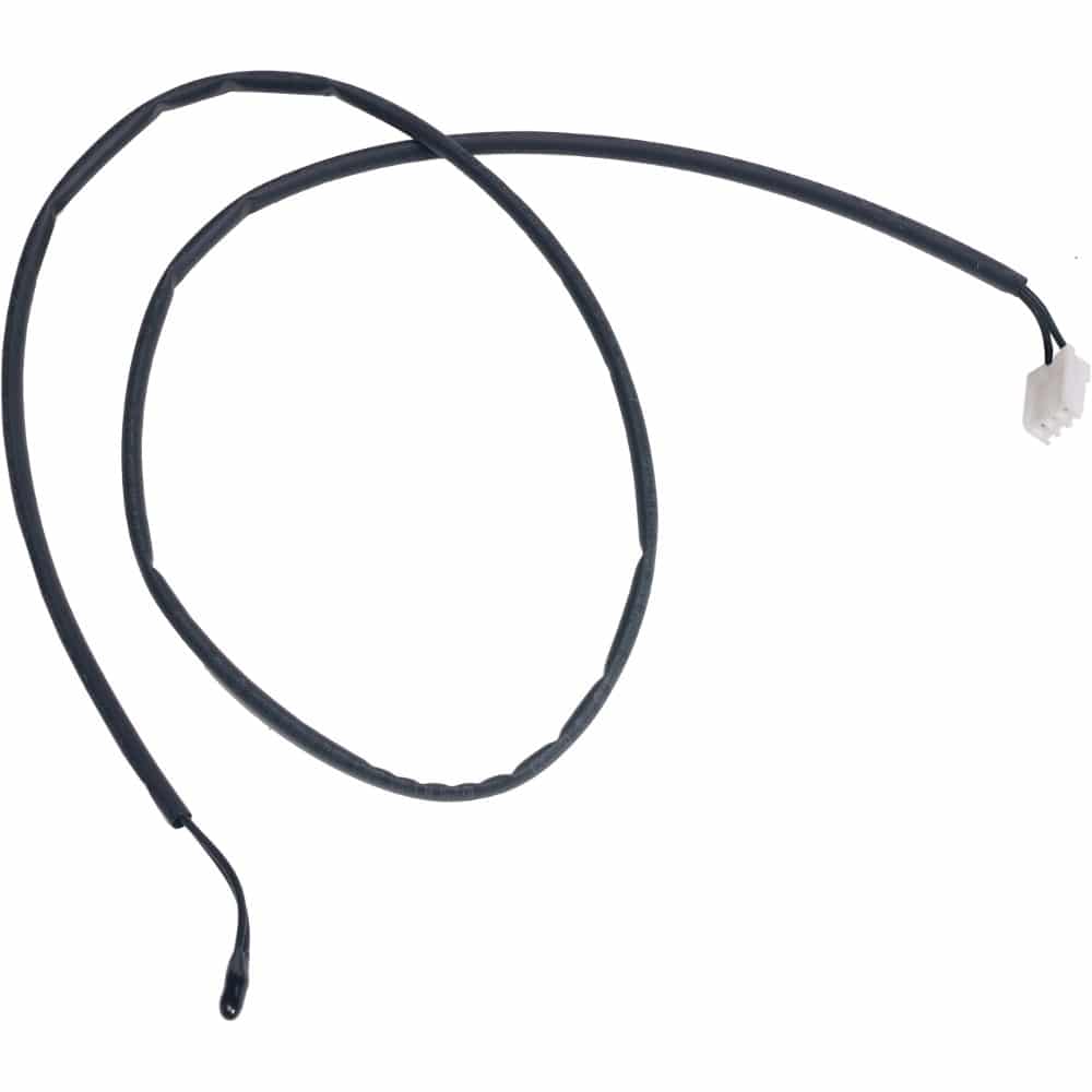 A black Thermostat Sensor YN001 for EdenPURE Copper Smart, featuring a white plastic connector on one end and an exposed probe on the other, is shown coiled on a white background.