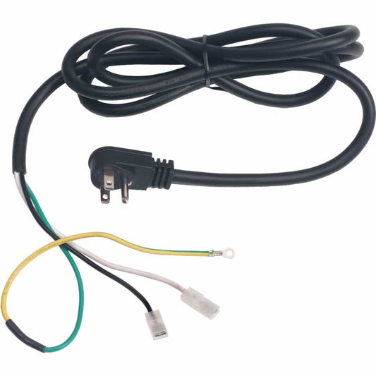 A black AC Cord for EdenPURE Wall Hugger and GEN21 (YN010) features a three-prong angled plug, three exposed wires—green, white, and black—with metal connectors at the ends, and is loosely coiled.