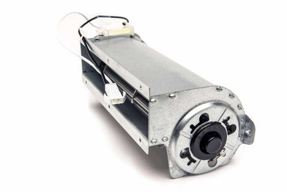 The EdenPURE GEN 4 Complete Fan Assembly features a metal cylindrical blower fan motor with attached wiring, shown at an angle on a white background.