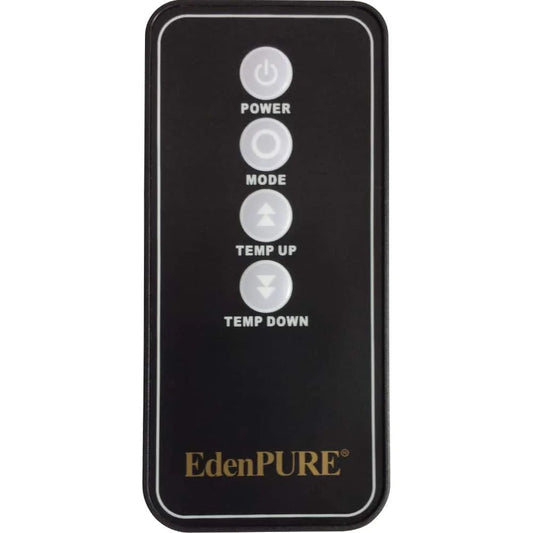 The Remote – YN007 is a black remote with five buttons labeled Power, Mode, Temp Up, Temp Down, and arrows, each featuring white text and icons.